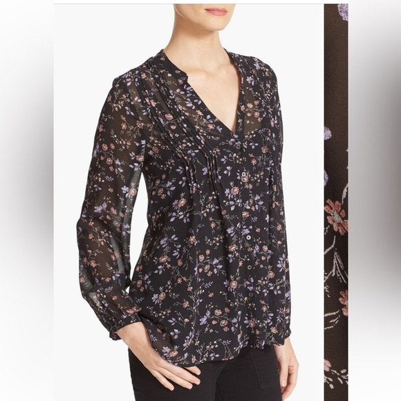 Joie All Silk Martine Print Blouse - Picture 1 of 15